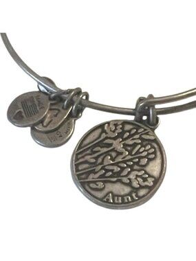 Alex and Ani Aunt Silver Charm Bangle Bracelet